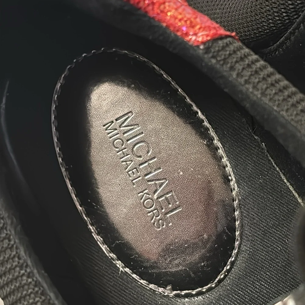 Michael Kors Black and Pink Sneakers with Minimalist Design
